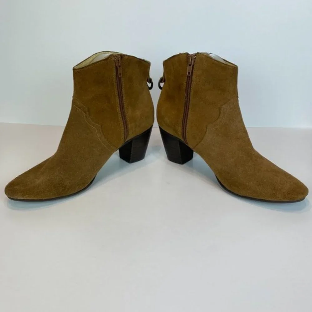 Donald J. Pliner DMSX Ankle Booties 8 Brown‎ Suede Leather Zip Annie Boots Women
